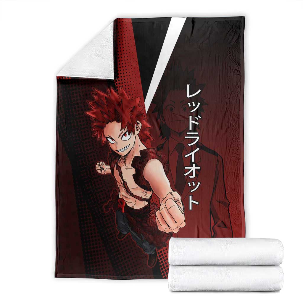 Eijiro Kirishima Red Riot Blanket Japanese Comic Book Style