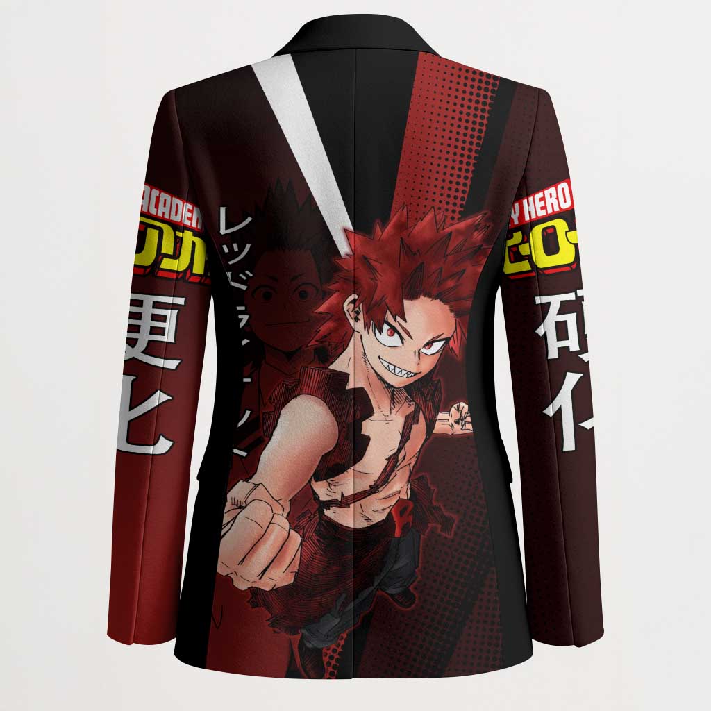 Eijiro Kirishima Red Riot Blazer Japanese Comic Book Style
