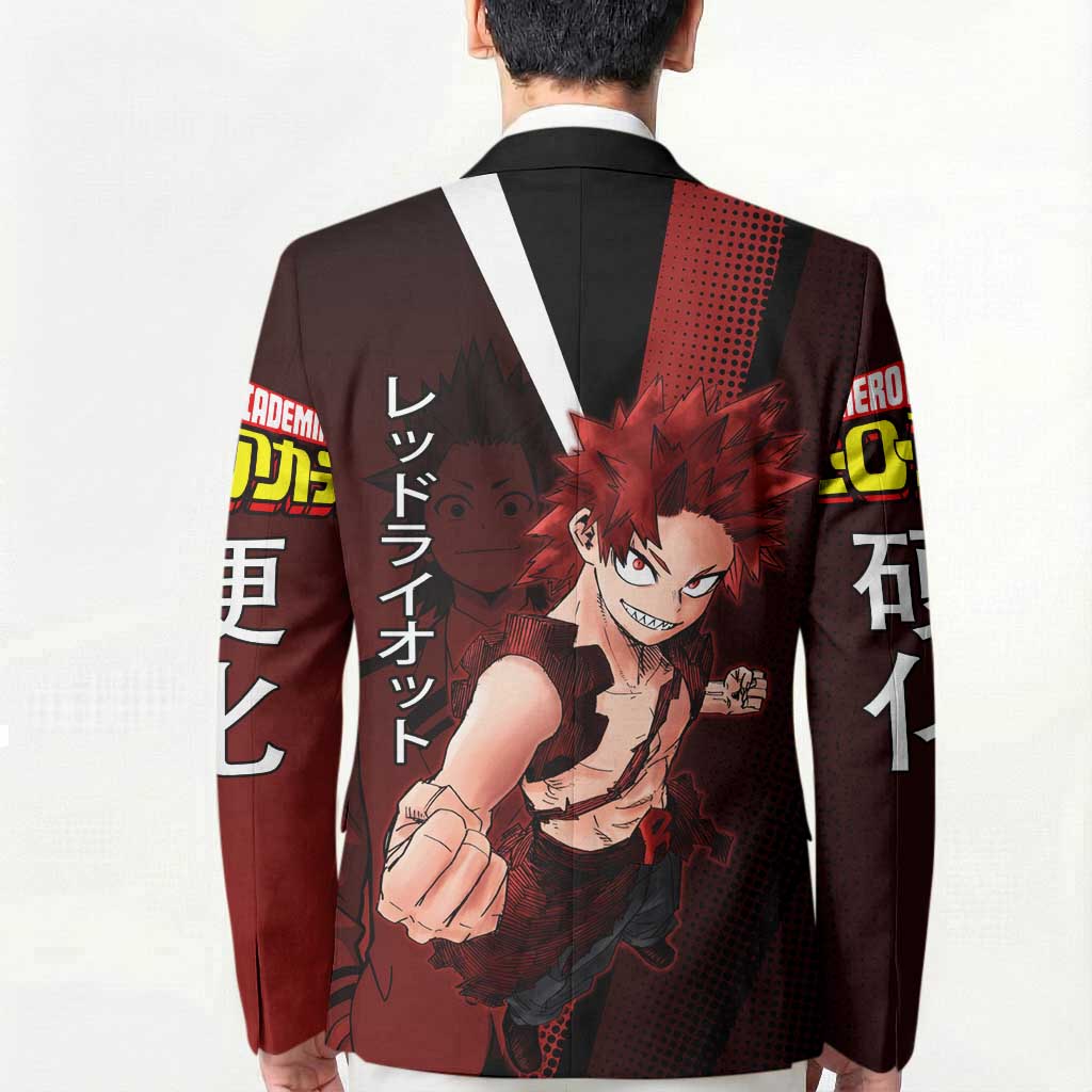 Eijiro Kirishima Red Riot Blazer Japanese Comic Book Style