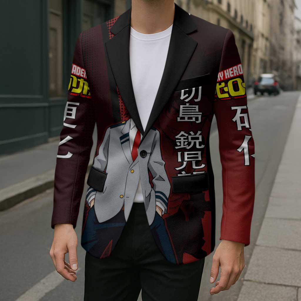 Eijiro Kirishima Red Riot Blazer Japanese Comic Book Style