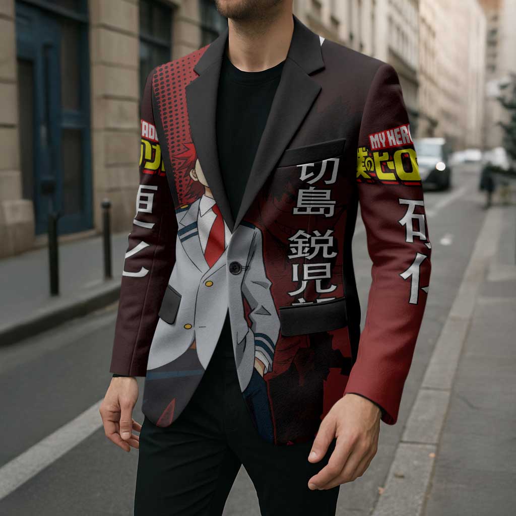 Eijiro Kirishima Red Riot Blazer Japanese Comic Book Style