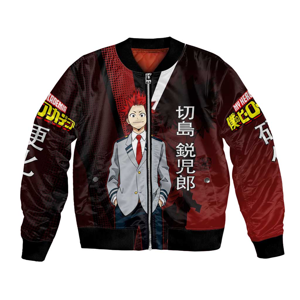 Eijiro Kirishima Red Riot Bomber Jacket Japanese Comic Book Style