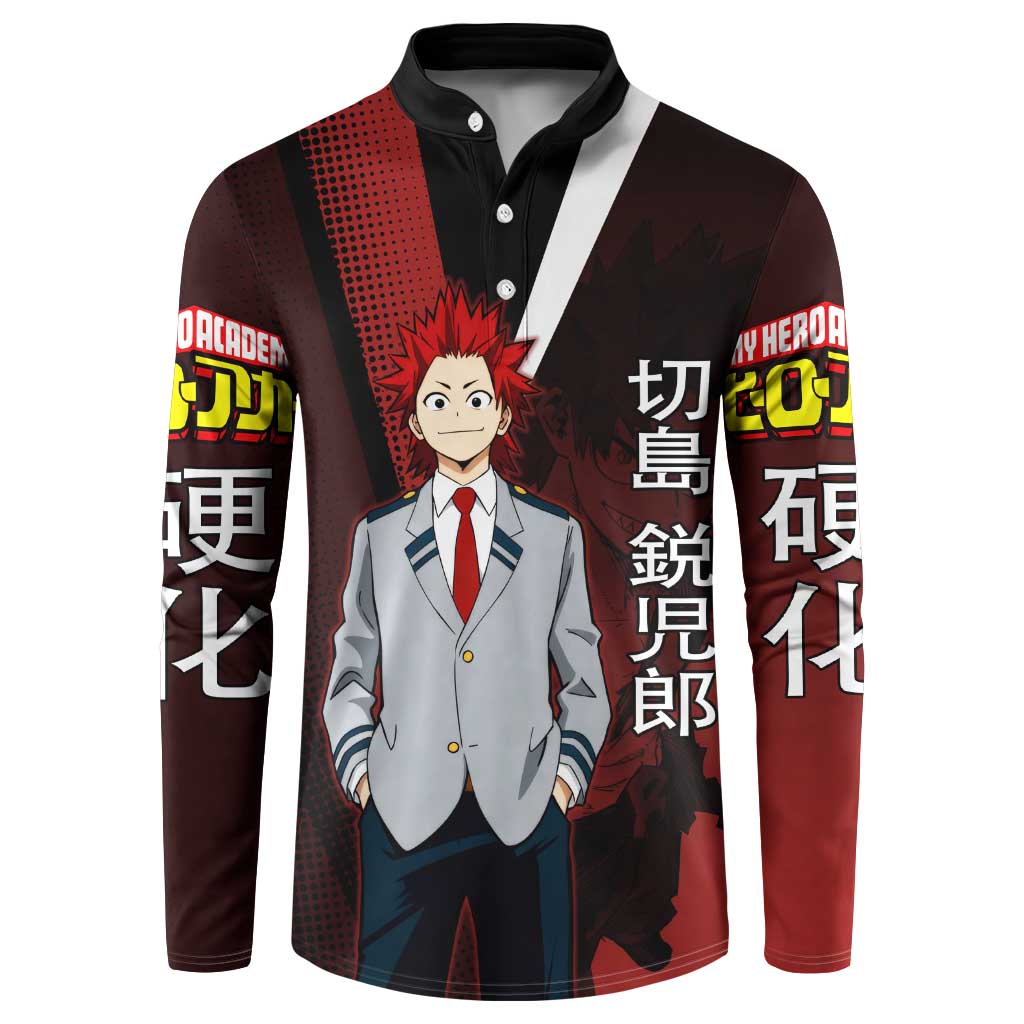Eijiro Kirishima Red Riot Button Sweatshirt Japanese Comic Book Style