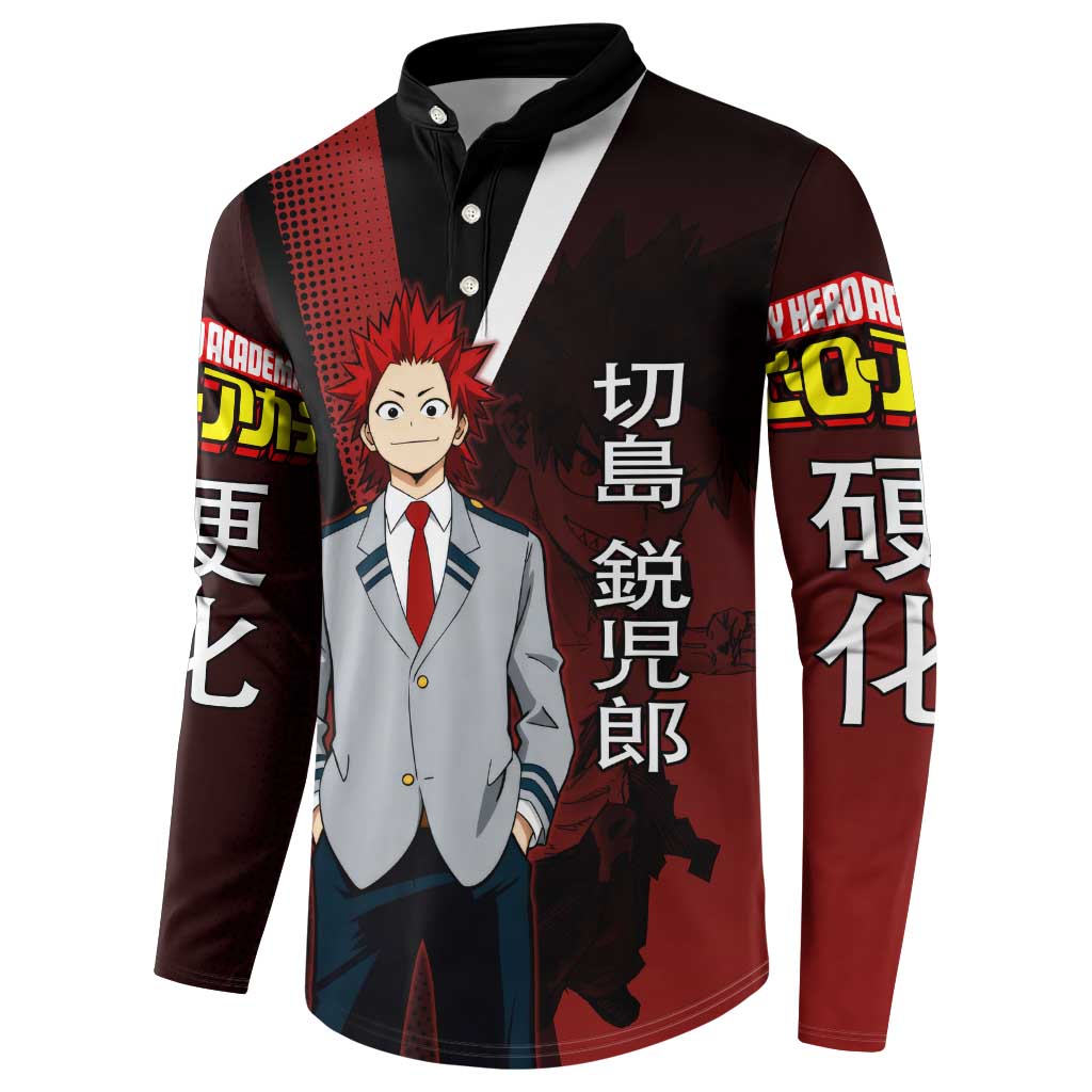 Eijiro Kirishima Red Riot Button Sweatshirt Japanese Comic Book Style