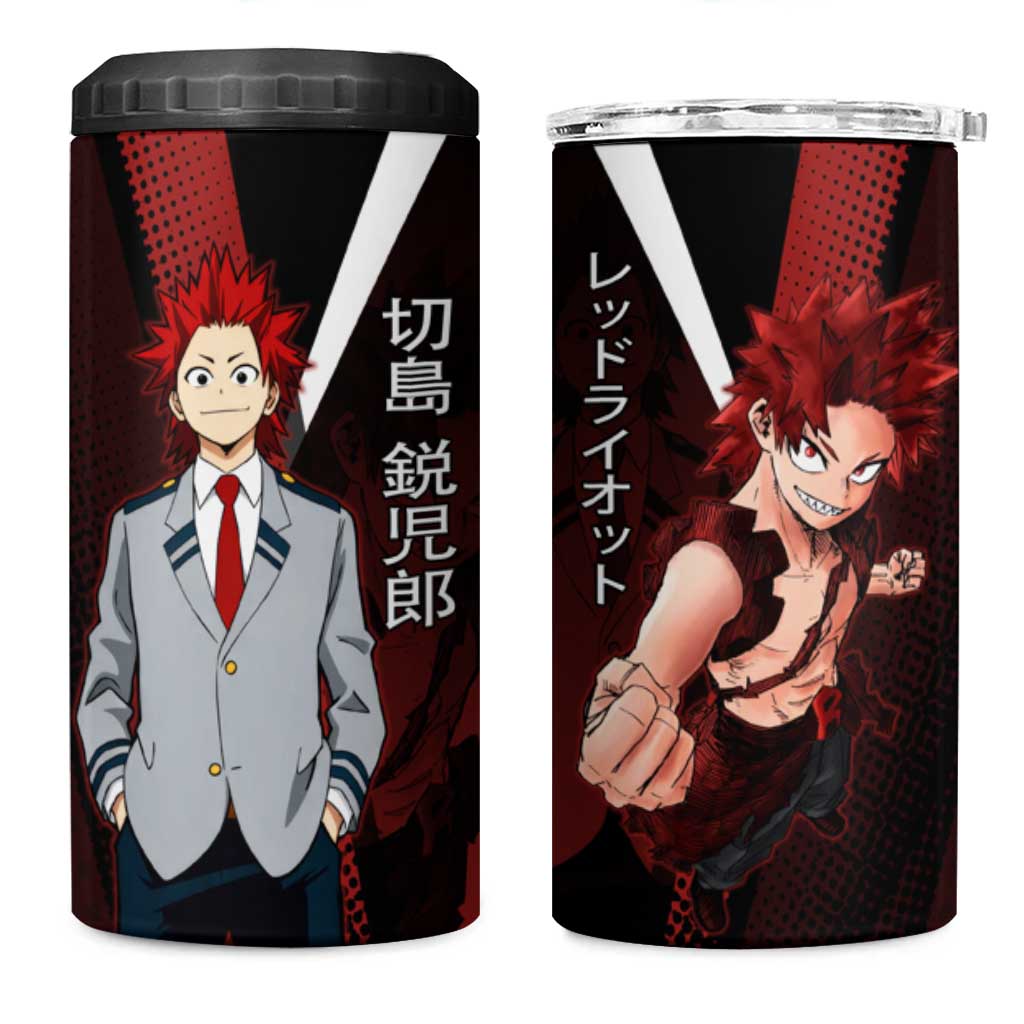 Eijiro Kirishima Red Riot 4 in 1 Can Cooler Tumbler Japanese Comic Book Style