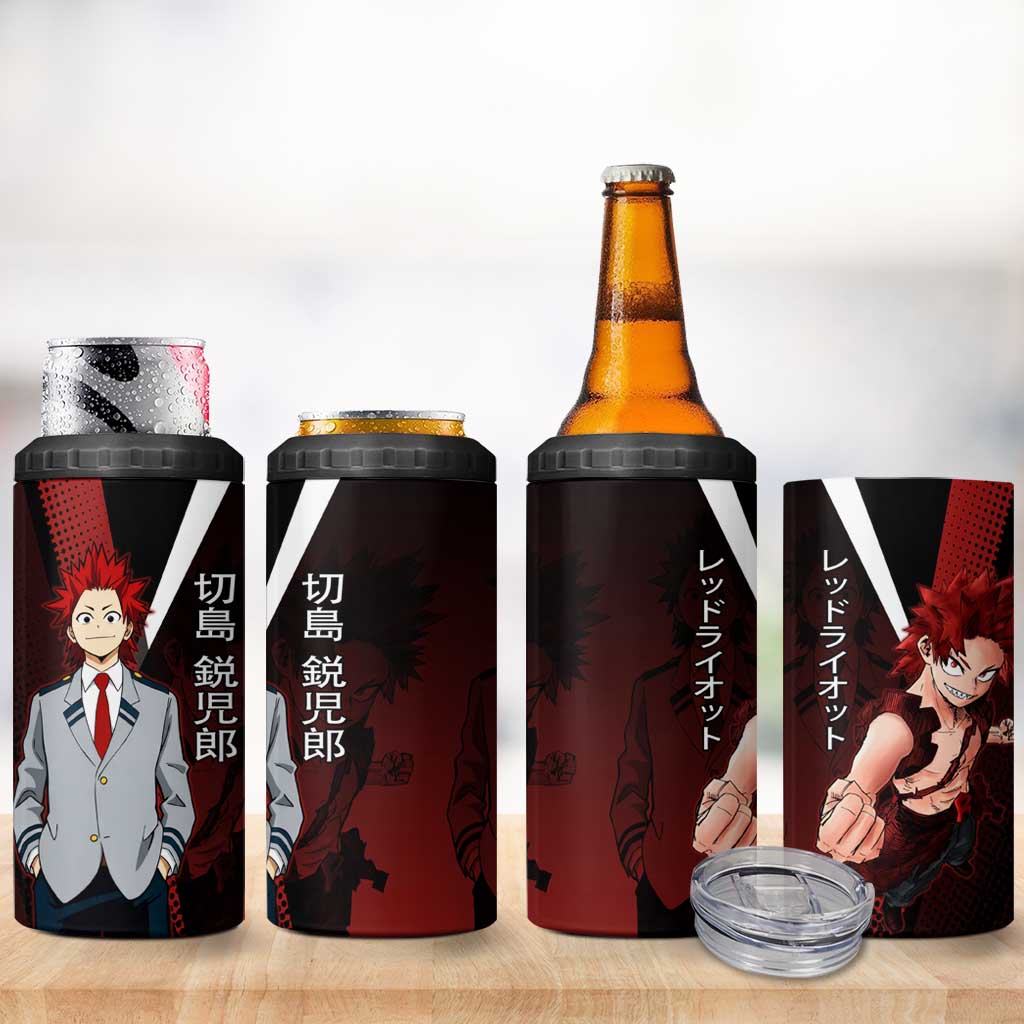 Eijiro Kirishima Red Riot 4 in 1 Can Cooler Tumbler Japanese Comic Book Style