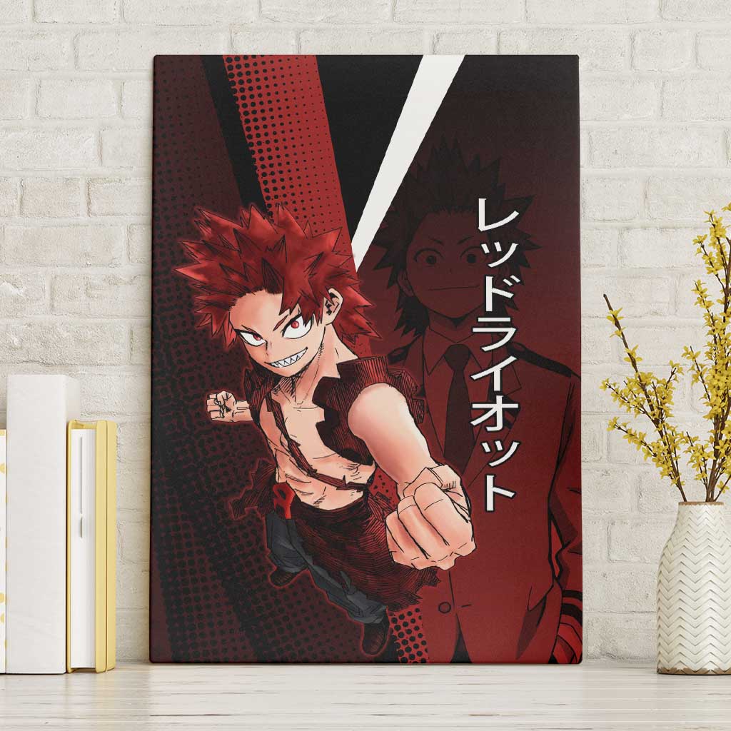 Eijiro Kirishima Red Riot Canvas Wall Art Japanese Comic Book Style