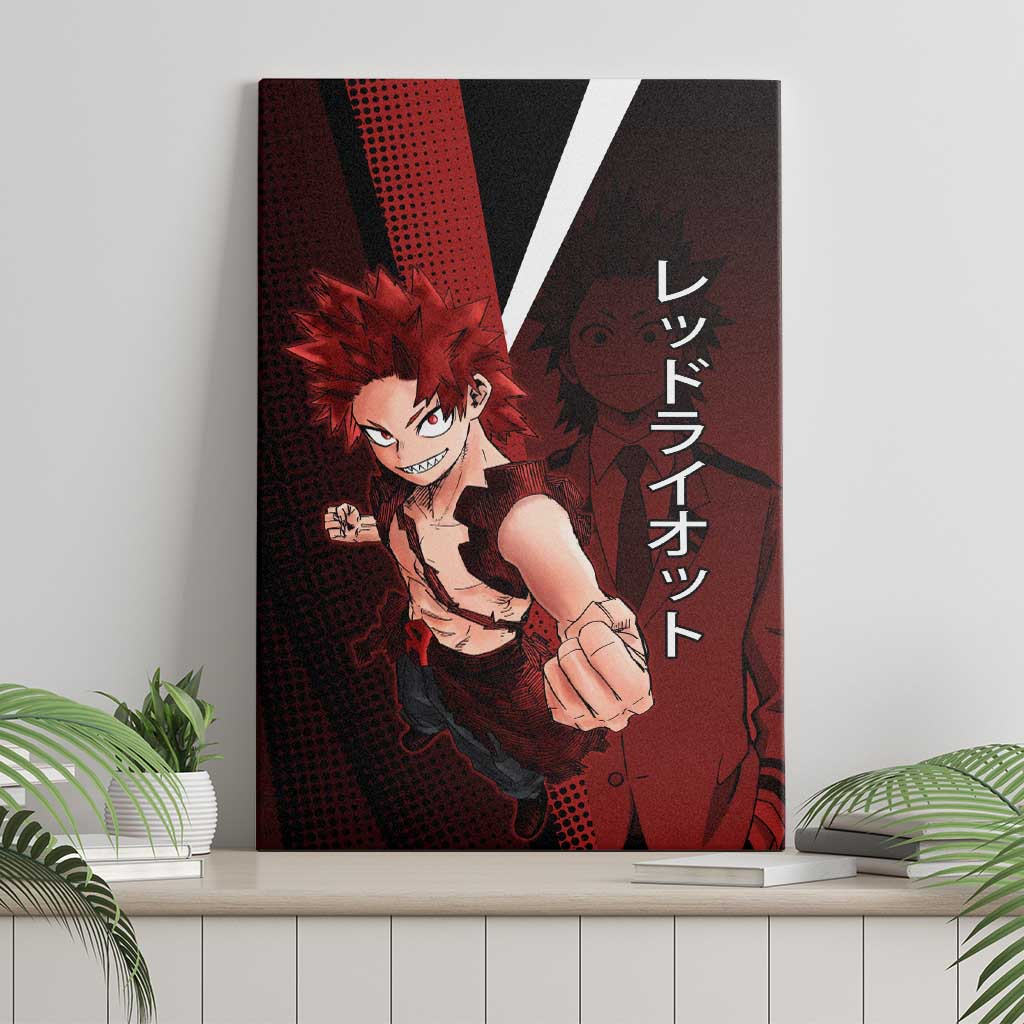 Eijiro Kirishima Red Riot Canvas Wall Art Japanese Comic Book Style