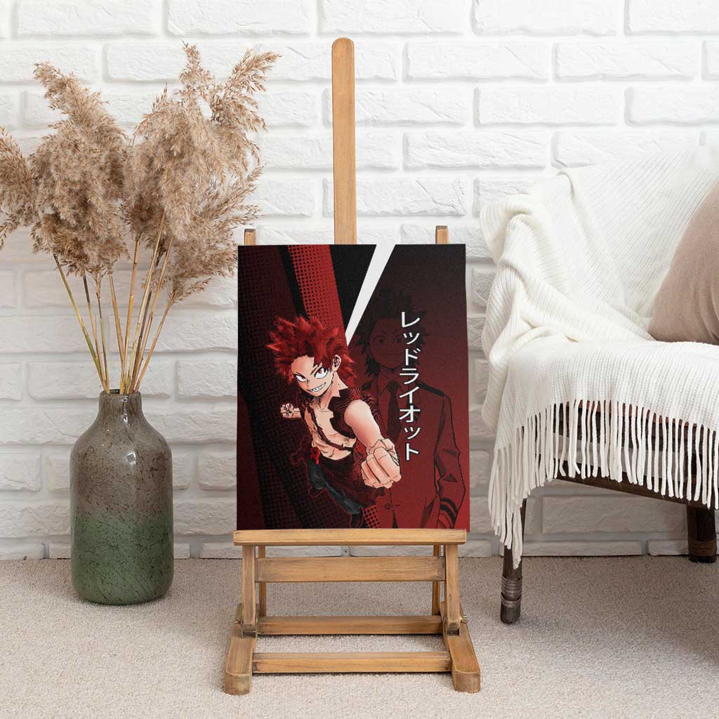 Eijiro Kirishima Red Riot Canvas Wall Art Japanese Comic Book Style