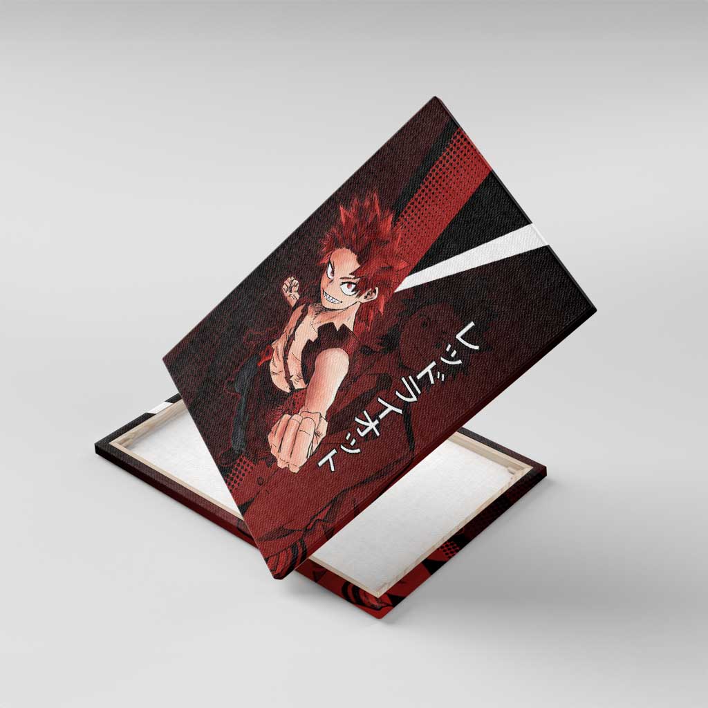 Eijiro Kirishima Red Riot Canvas Wall Art Japanese Comic Book Style