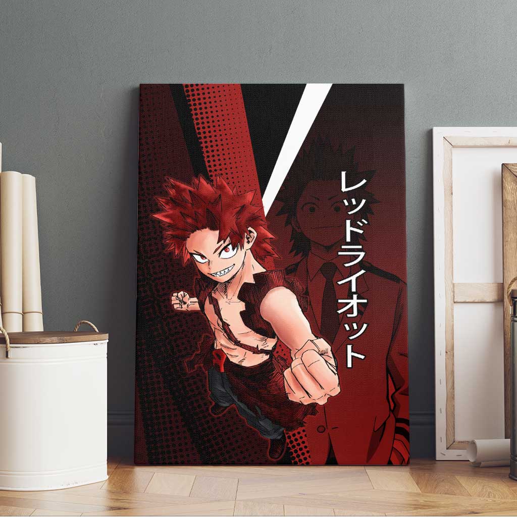 Eijiro Kirishima Red Riot Canvas Wall Art Japanese Comic Book Style
