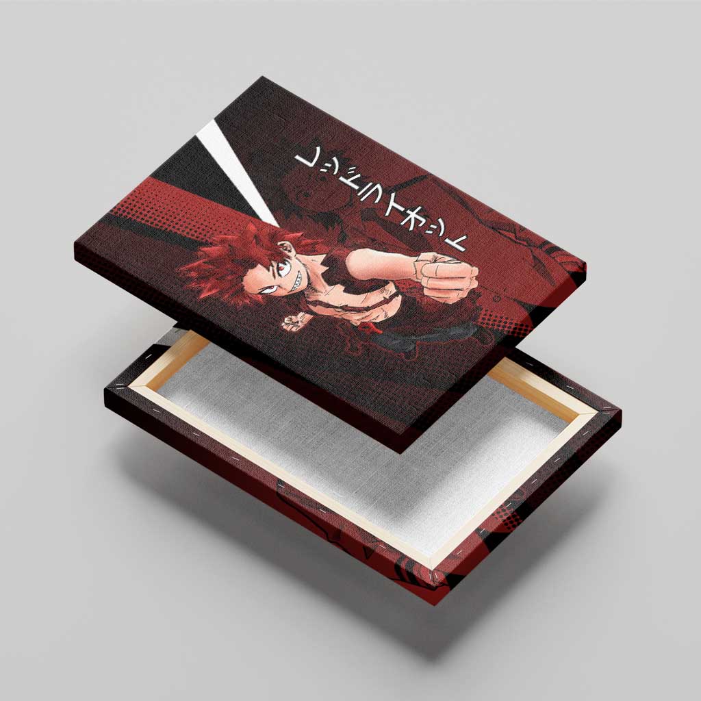 Eijiro Kirishima Red Riot Canvas Wall Art Japanese Comic Book Style
