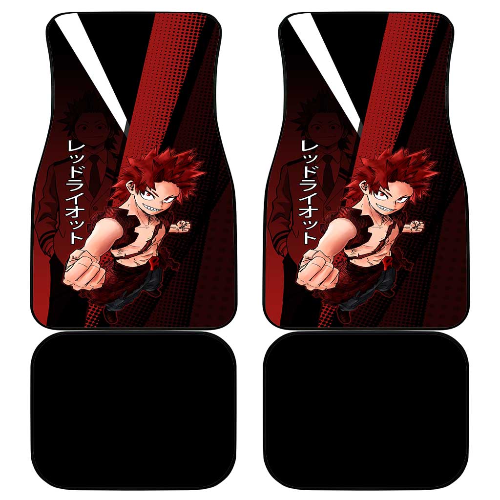 Eijiro Kirishima Red Riot Car Mats Japanese Comic Book Style