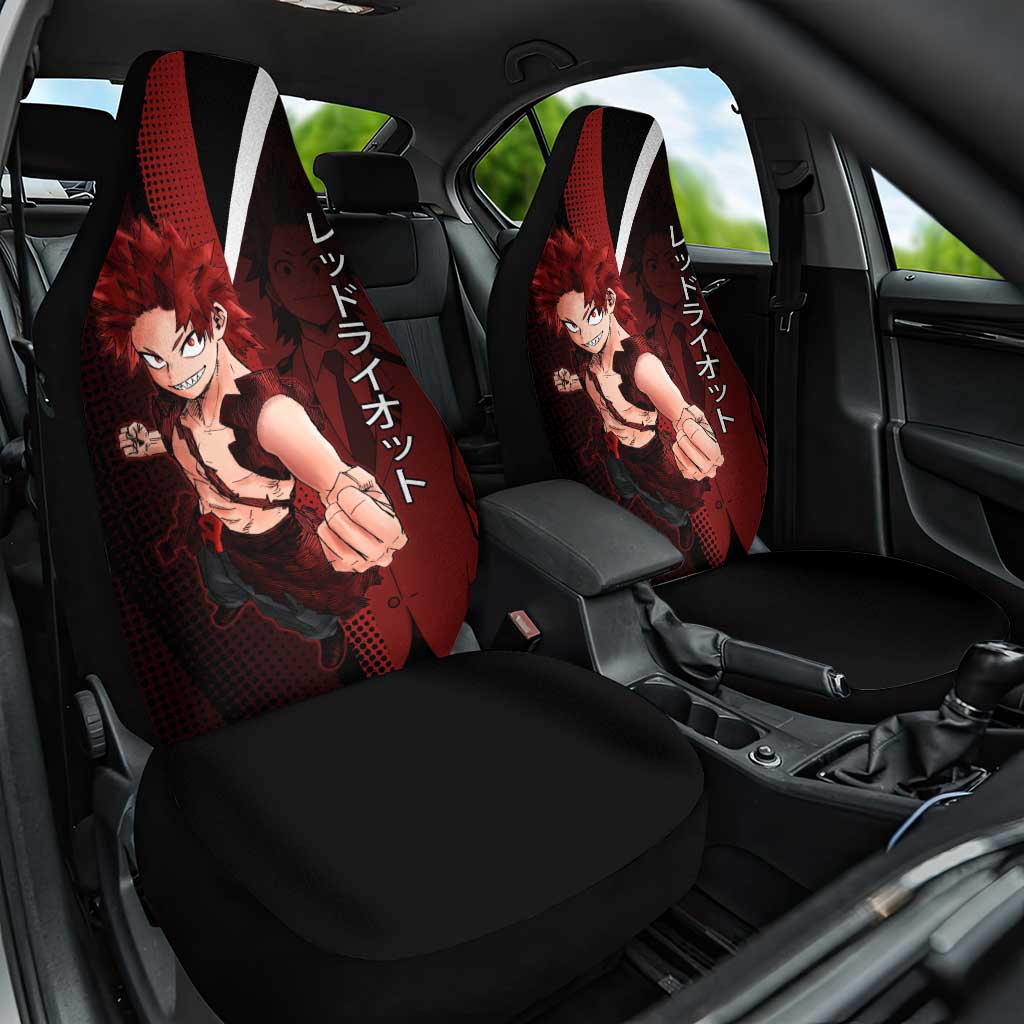 Eijiro Kirishima Red Riot Car Seat Cover Japanese Comic Book Style