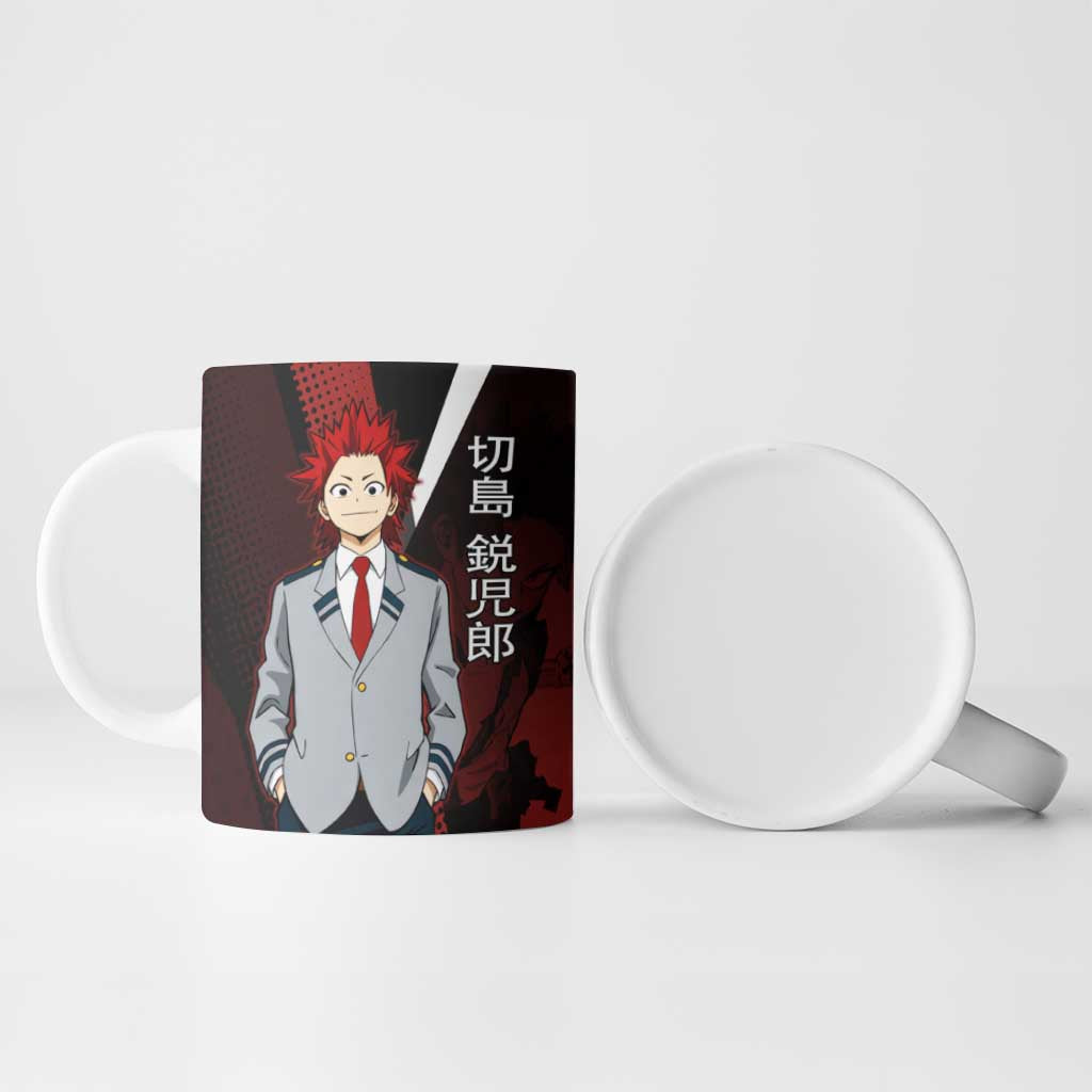 Eijiro Kirishima Red Riot Ceramic Mug Japanese Comic Book Style
