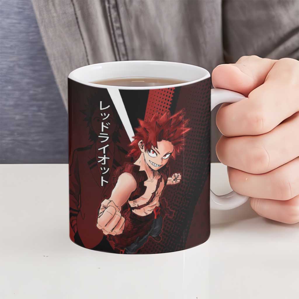 Eijiro Kirishima Red Riot Ceramic Mug Japanese Comic Book Style