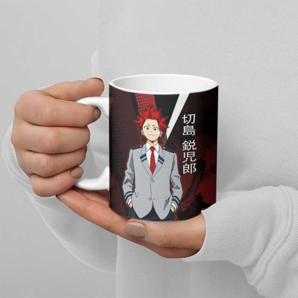 Eijiro Kirishima Red Riot Ceramic Mug Japanese Comic Book Style