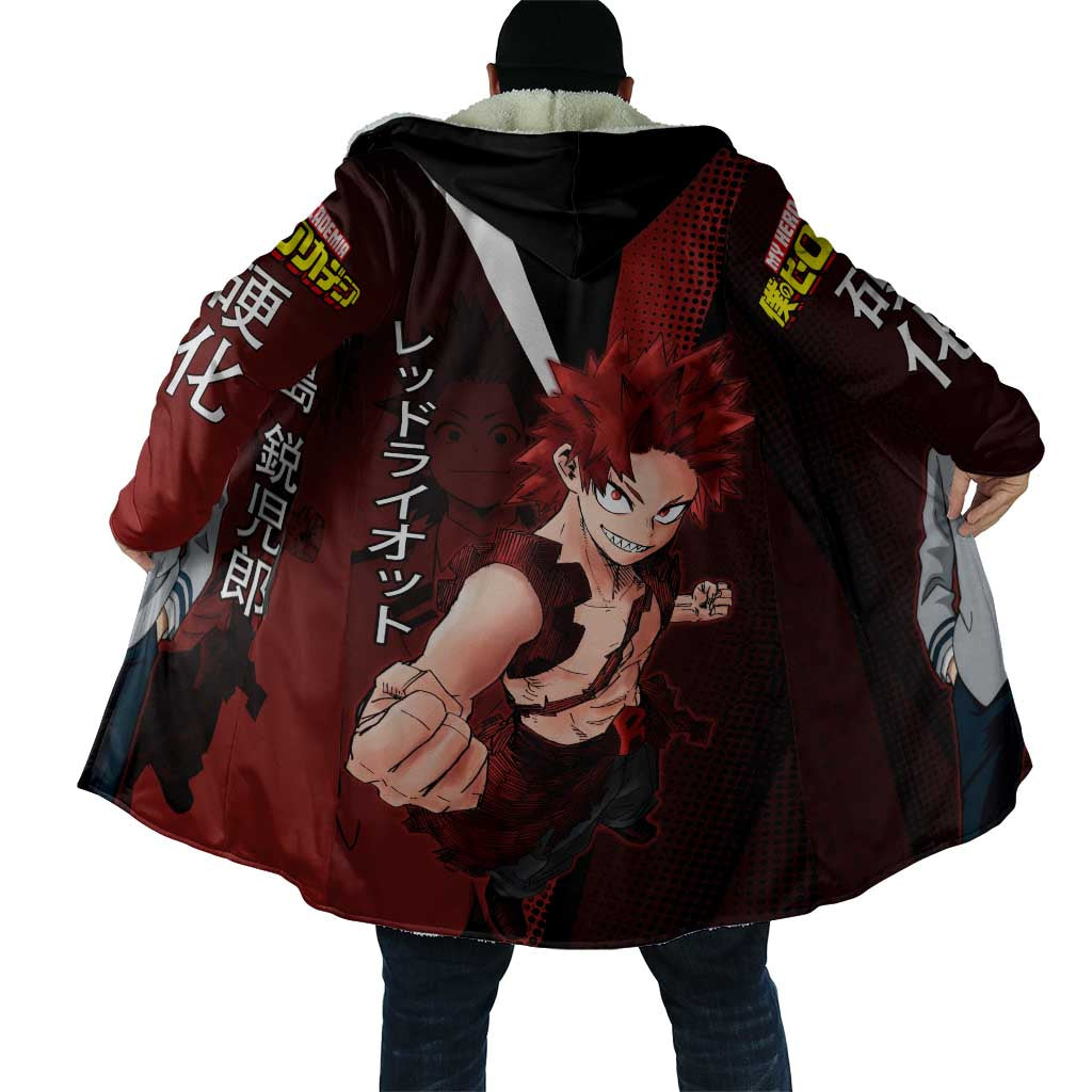 Eijiro Kirishima Red Riot Cloak Japanese Comic Book Style