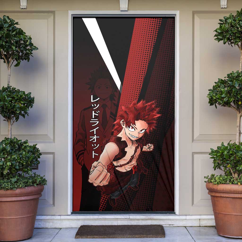 Eijiro Kirishima Red Riot Door Cover Japanese Comic Book Style