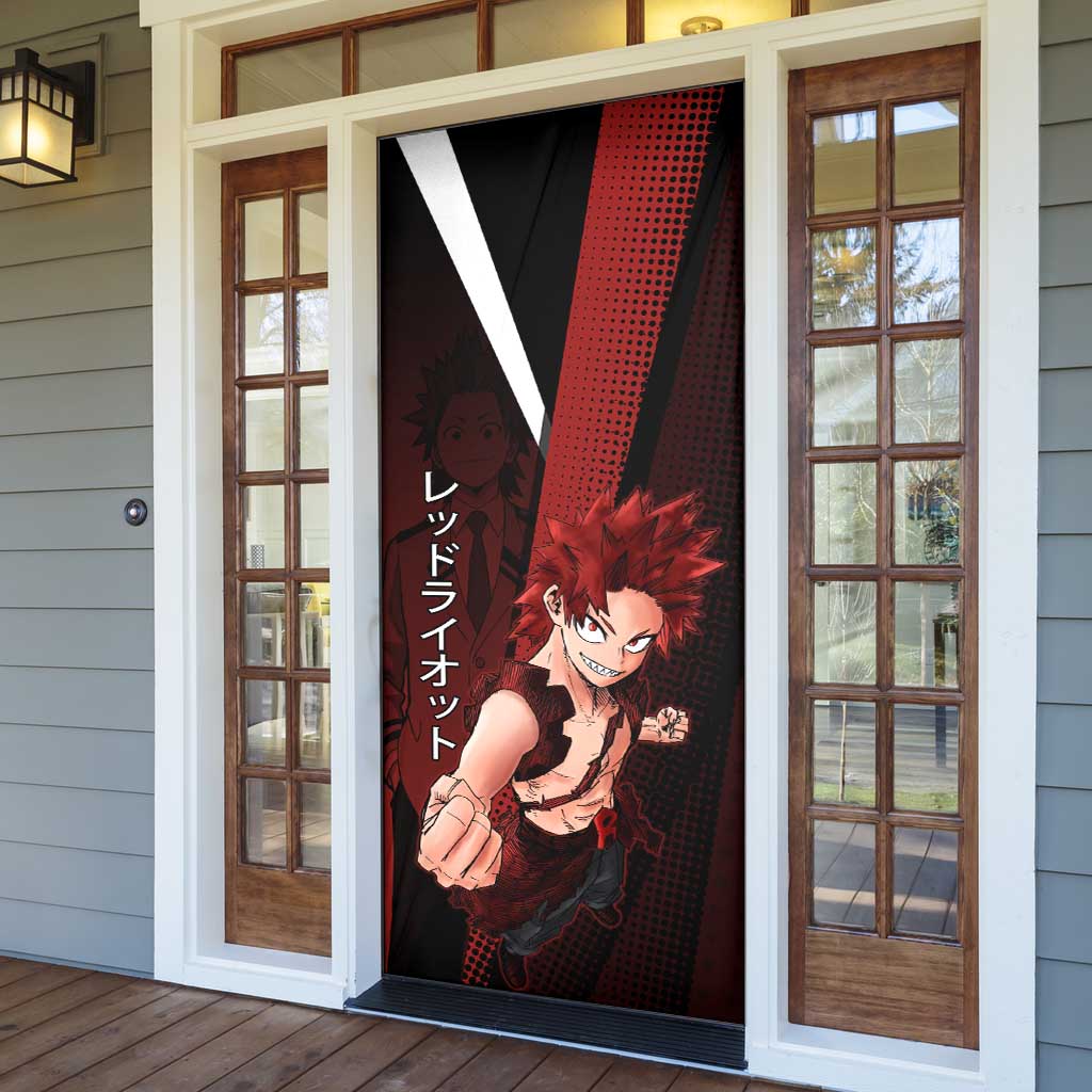 Eijiro Kirishima Red Riot Door Cover Japanese Comic Book Style