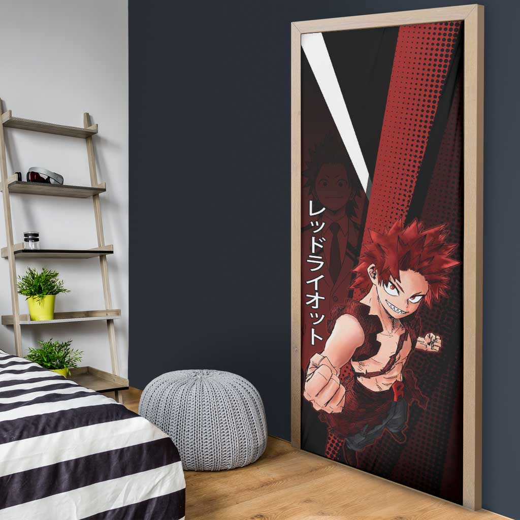 Eijiro Kirishima Red Riot Door Cover Japanese Comic Book Style