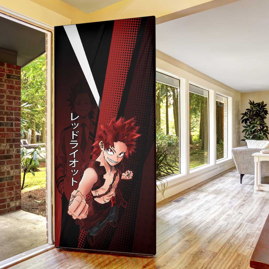 Eijiro Kirishima Red Riot Door Cover Japanese Comic Book Style