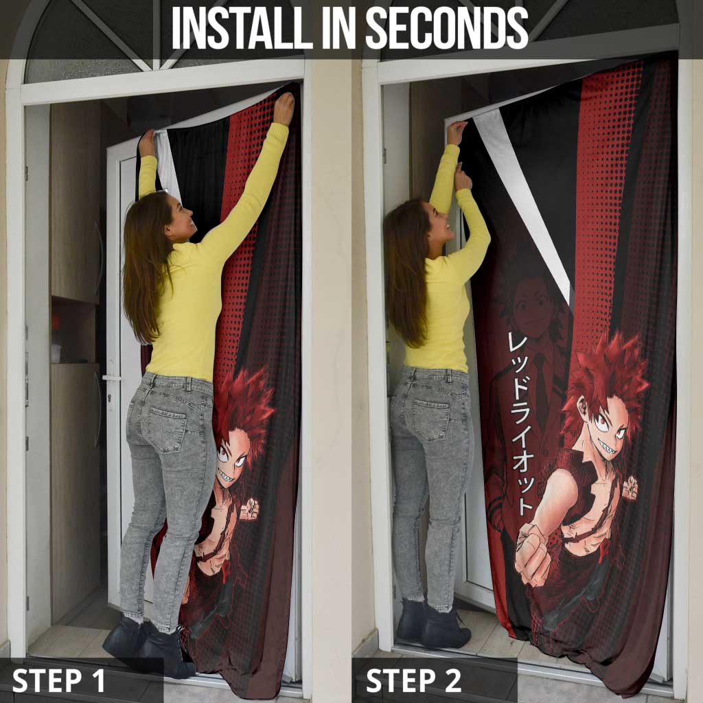 Eijiro Kirishima Red Riot Door Cover Japanese Comic Book Style