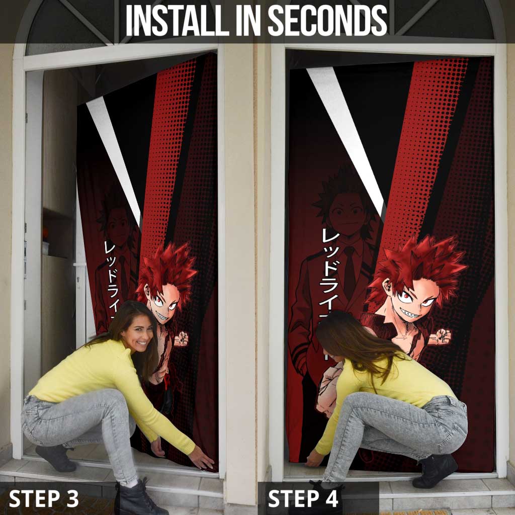 Eijiro Kirishima Red Riot Door Cover Japanese Comic Book Style