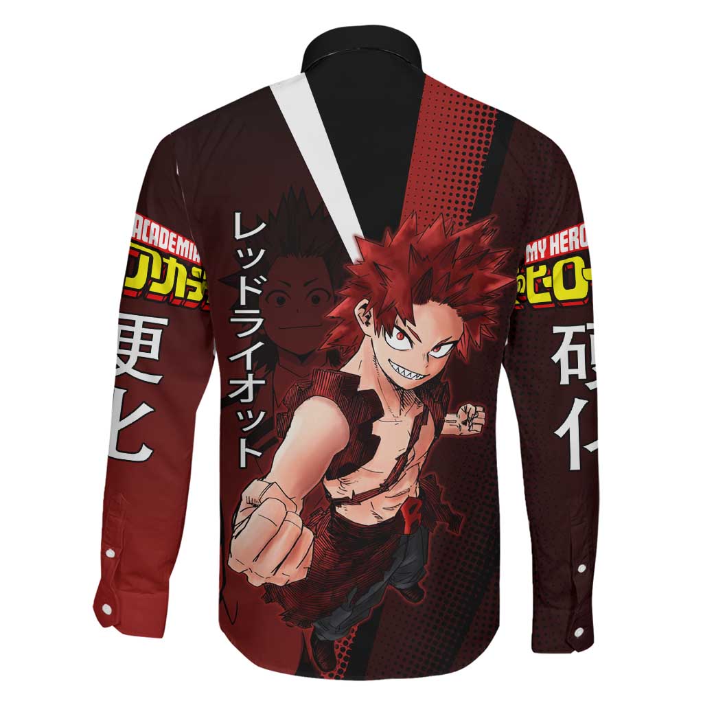 Eijiro Kirishima Red Riot Family Matching Mermaid Dress and Hawaiian Shirt Japanese Comic Book Style