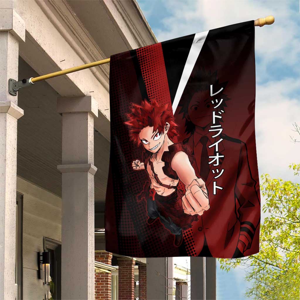 Eijiro Kirishima Red Riot Garden Flag Japanese Comic Book Style