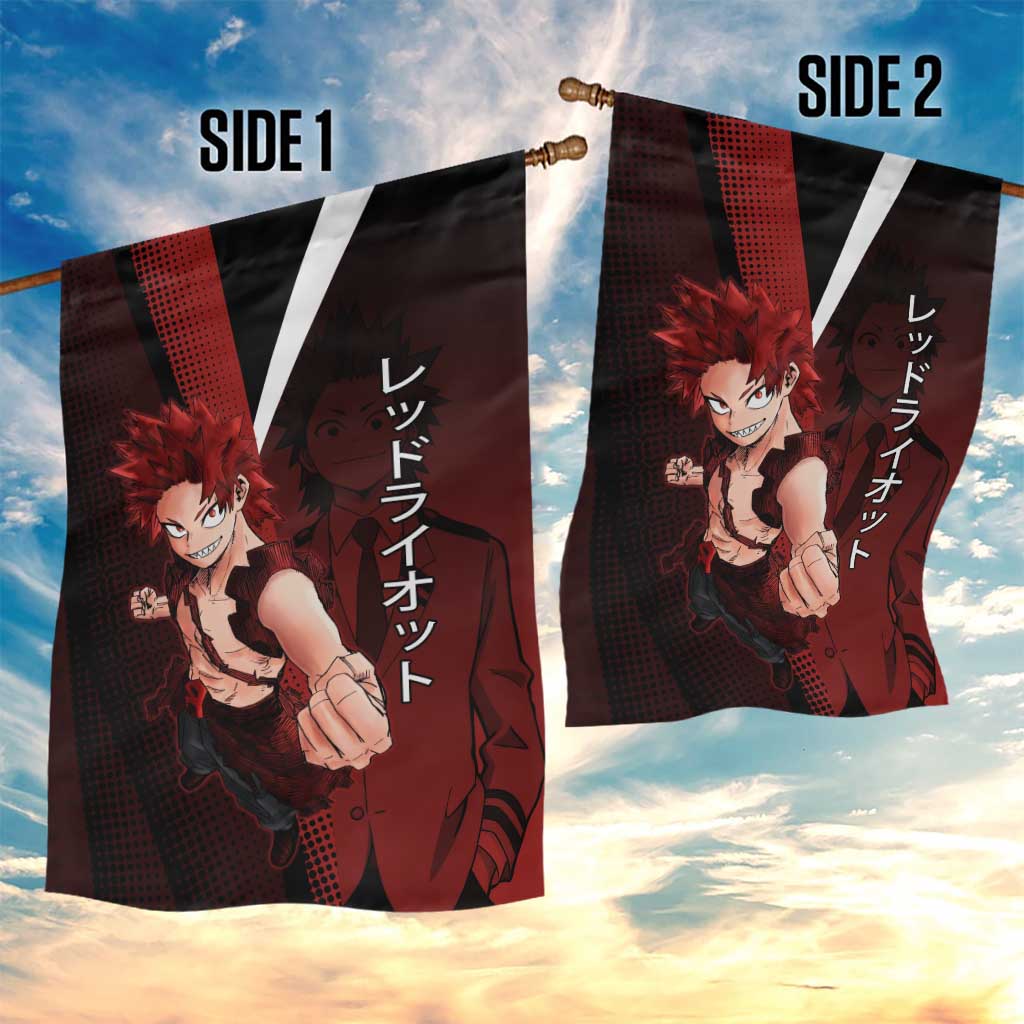 Eijiro Kirishima Red Riot Garden Flag Japanese Comic Book Style