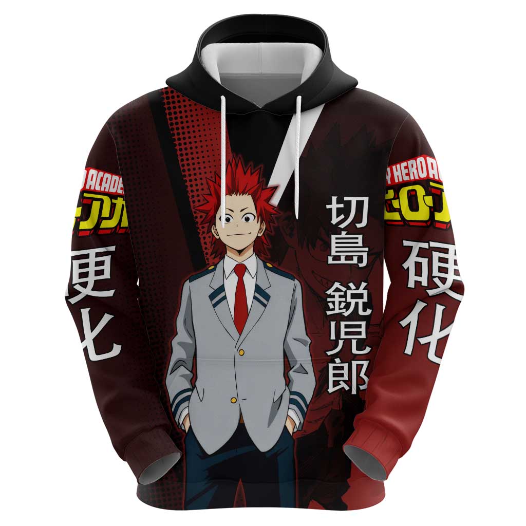 Eijiro Kirishima Red Riot Hoodie Japanese Comic Book Style