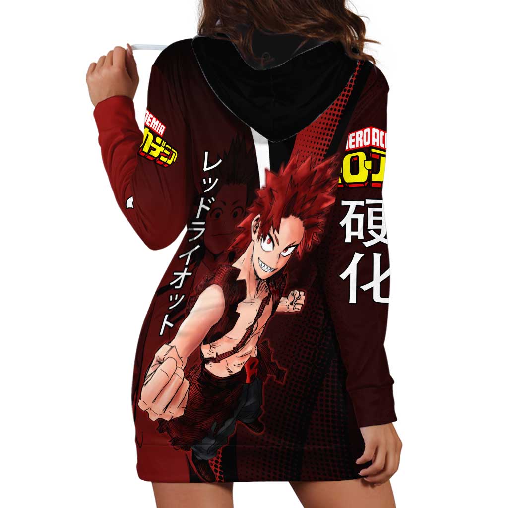 Eijiro Kirishima Red Riot Hoodie Dress Japanese Comic Book Style
