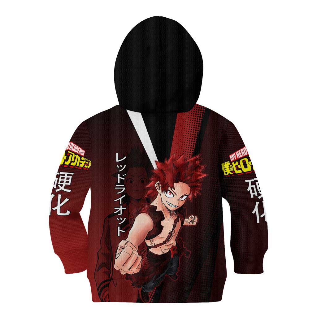 Eijiro Kirishima Red Riot Kid Hoodie Japanese Comic Book Style