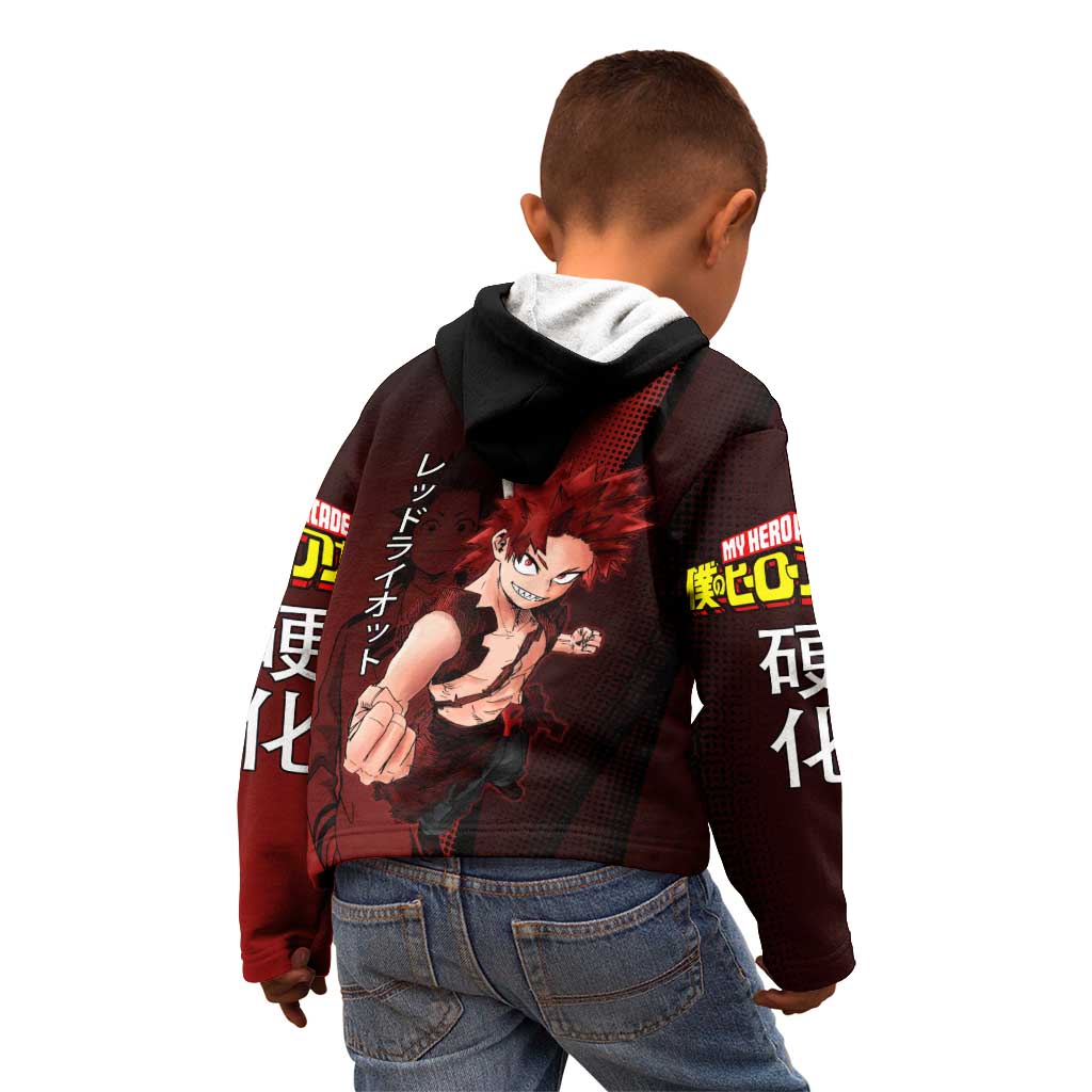 Eijiro Kirishima Red Riot Kid Hoodie Japanese Comic Book Style