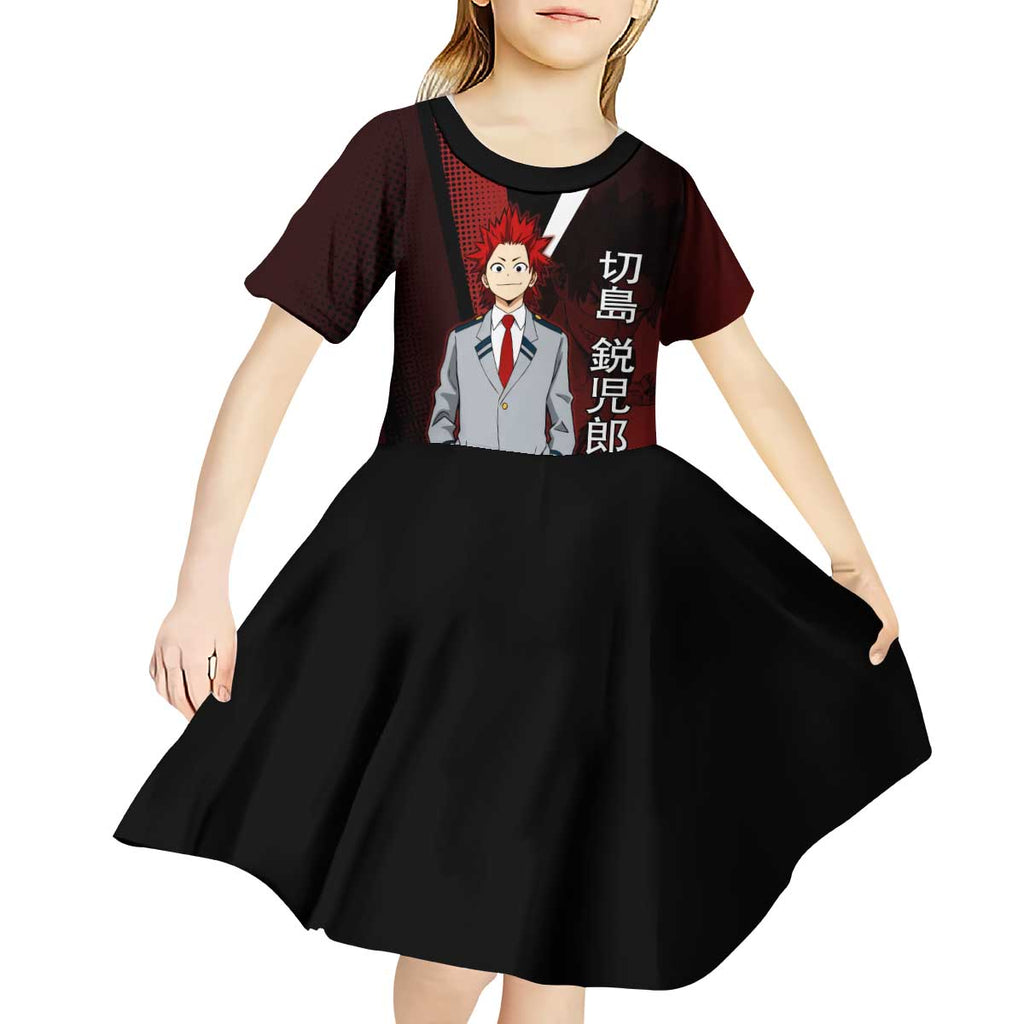 Eijiro Kirishima Red Riot Kid Short Sleeve Dress Japanese Comic Book Style