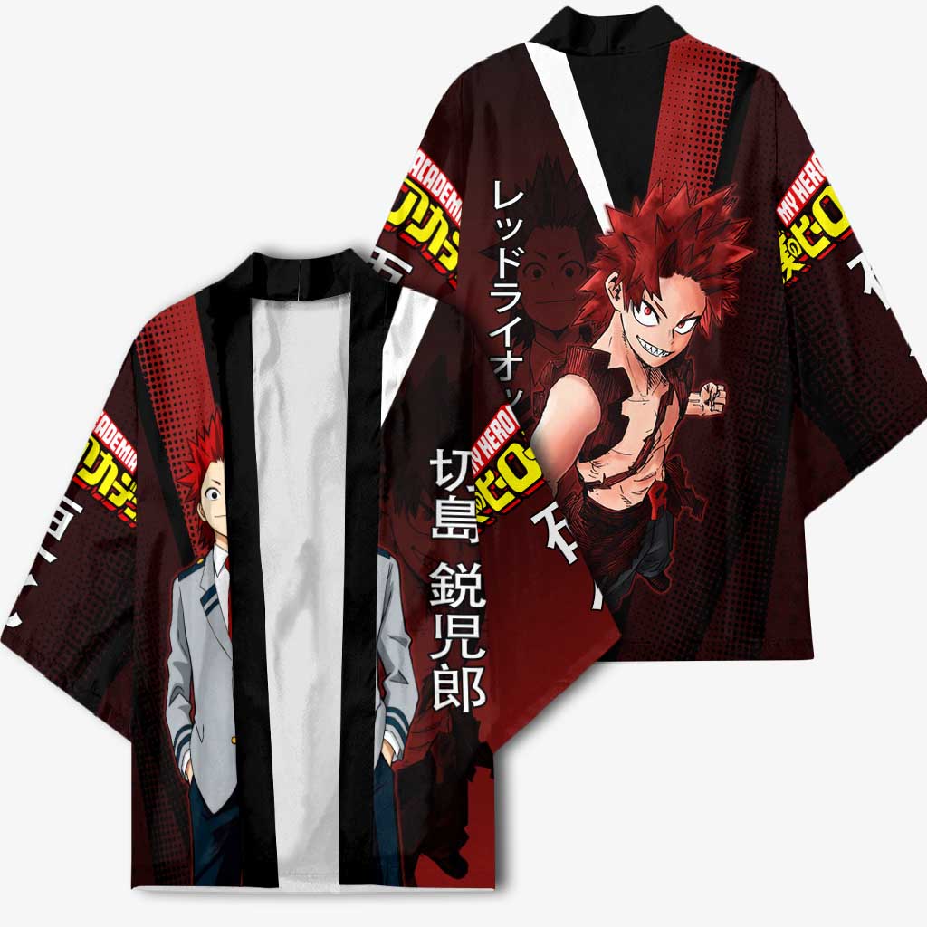 Eijiro Kirishima Red Riot Kimono Japanese Comic Book Style