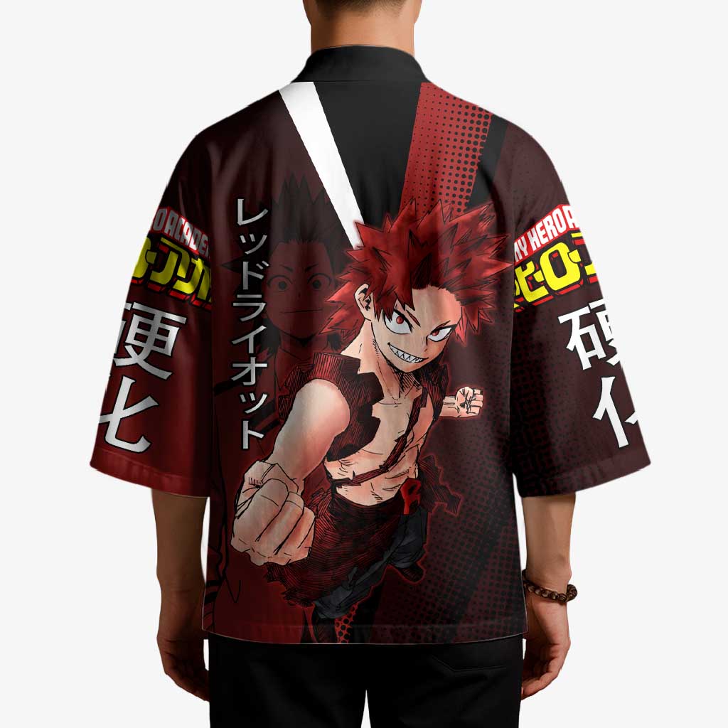 Eijiro Kirishima Red Riot Kimono Japanese Comic Book Style