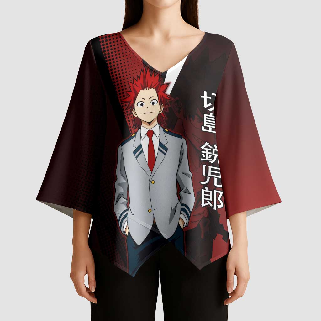 Eijiro Kirishima Red Riot Kimono Sleeve Blouse Japanese Comic Book Style