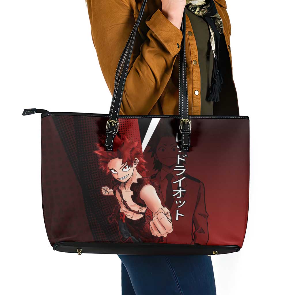 Eijiro Kirishima Red Riot Leather Tote Bag Japanese Comic Book Style