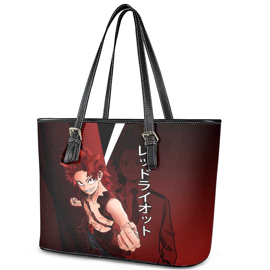 Eijiro Kirishima Red Riot Leather Tote Bag Japanese Comic Book Style