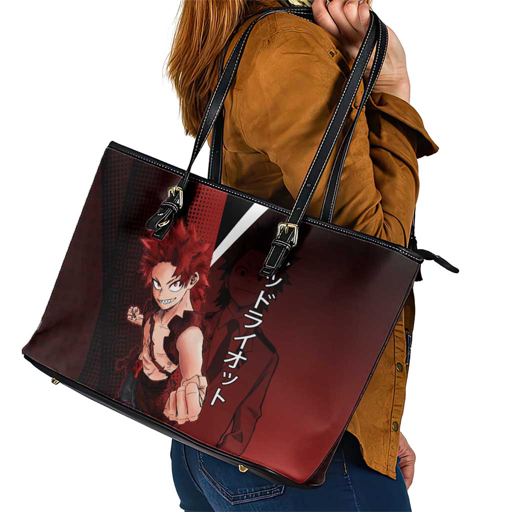 Eijiro Kirishima Red Riot Leather Tote Bag Japanese Comic Book Style