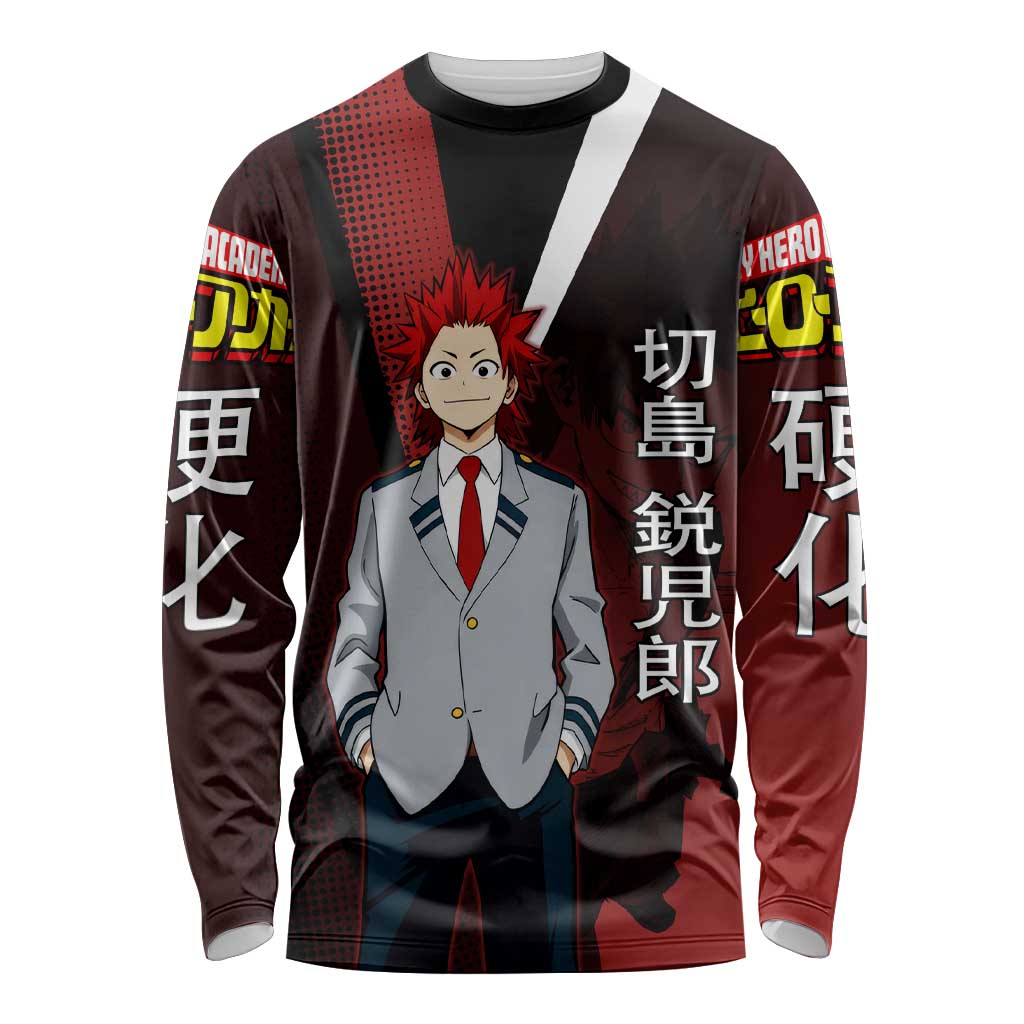 Eijiro Kirishima Red Riot Long Sleeve Shirt Japanese Comic Book Style