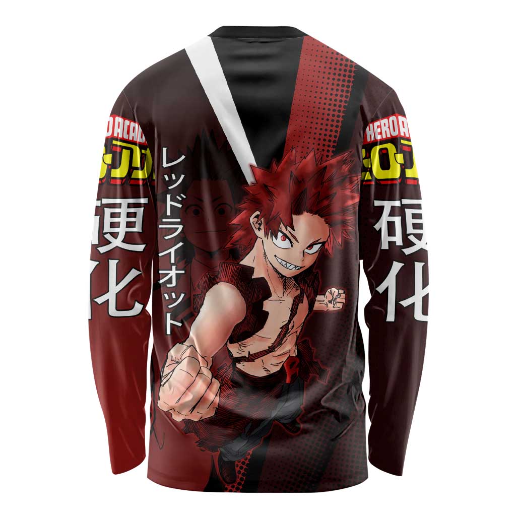 Eijiro Kirishima Red Riot Long Sleeve Shirt Japanese Comic Book Style