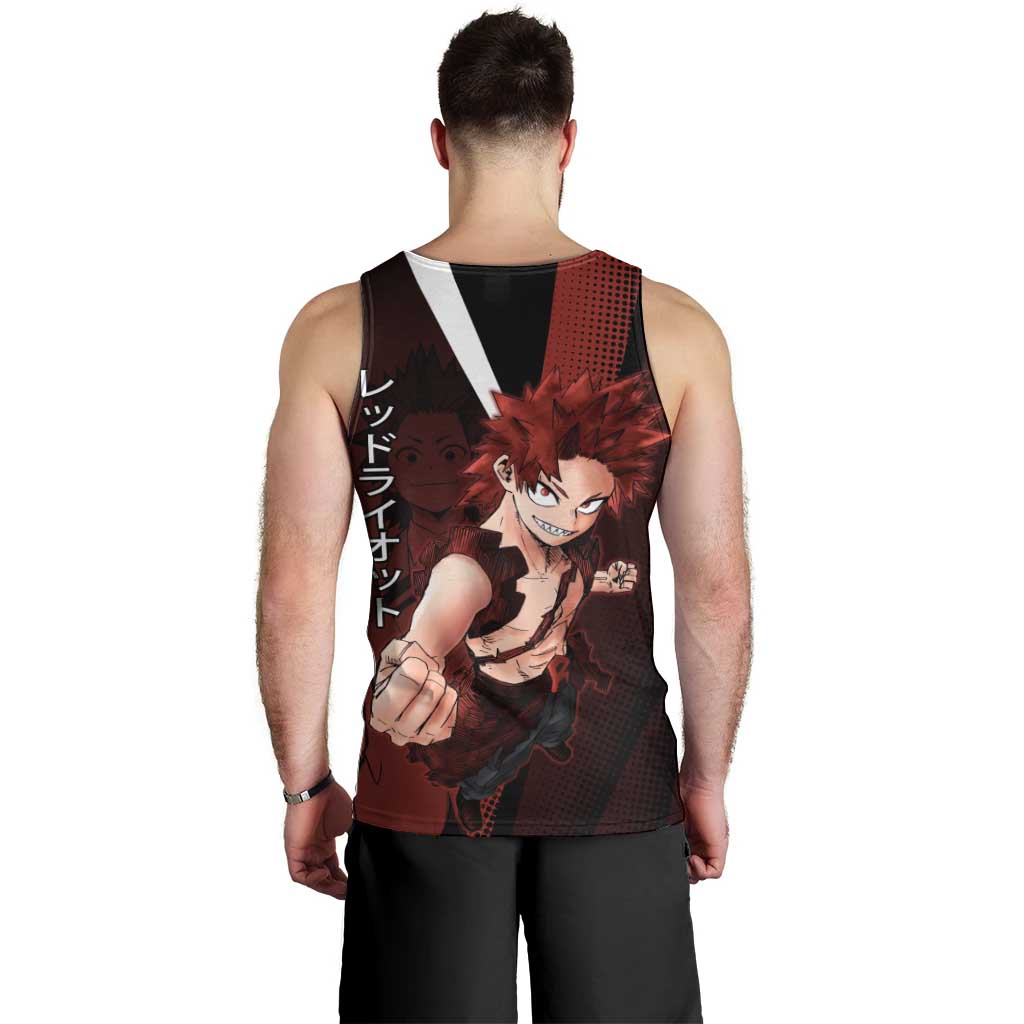 Eijiro Kirishima Red Riot Men Tank Top Japanese Comic Book Style