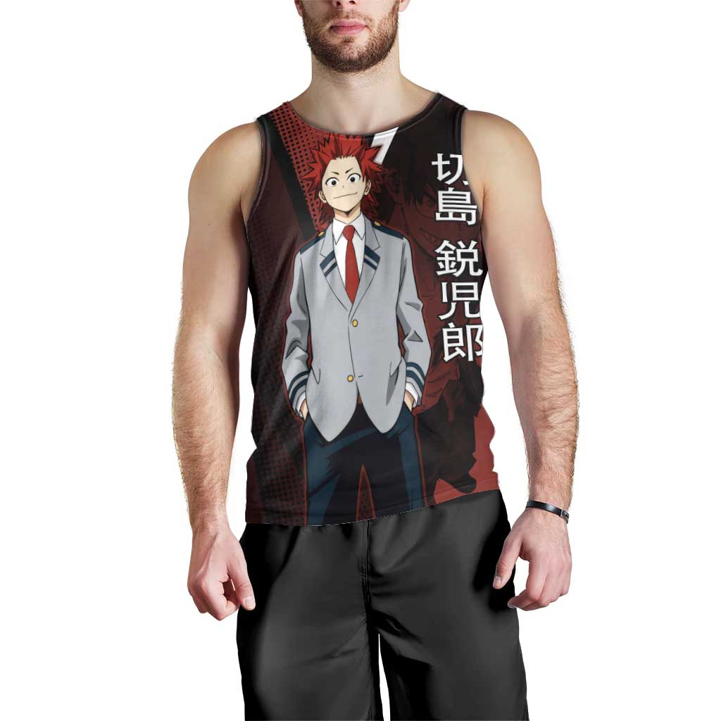 Eijiro Kirishima Red Riot Men Tank Top Japanese Comic Book Style