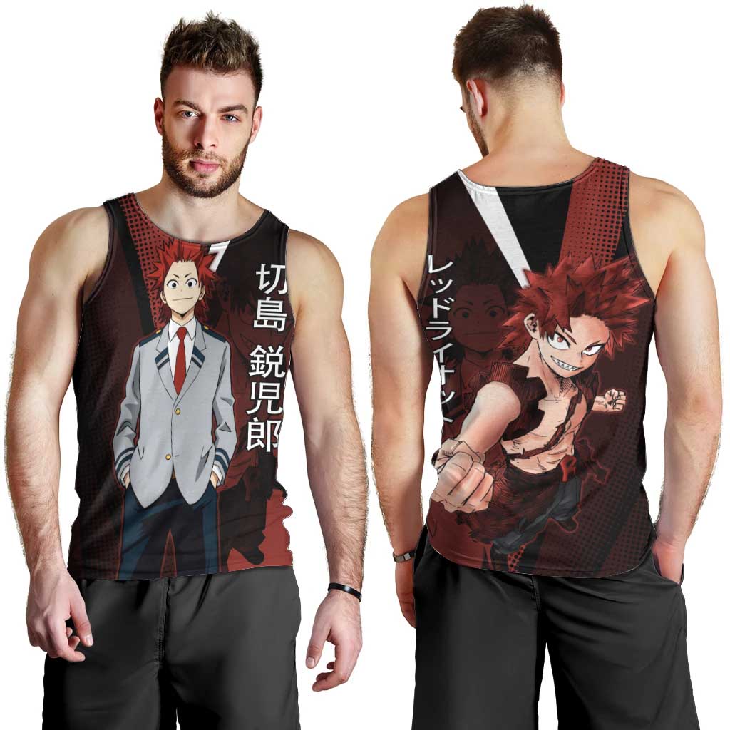 Eijiro Kirishima Red Riot Men Tank Top Japanese Comic Book Style