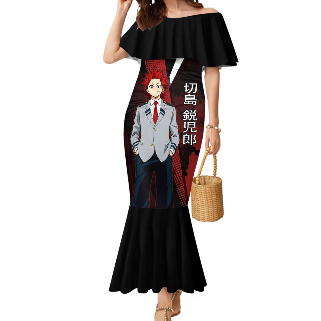 Eijiro Kirishima Red Riot Mermaid Dress Japanese Comic Book Style