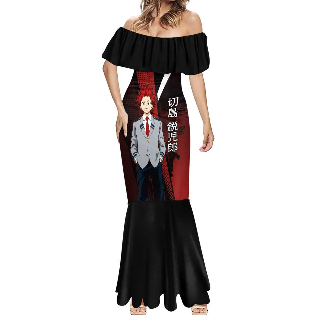 Eijiro Kirishima Red Riot Mermaid Dress Japanese Comic Book Style