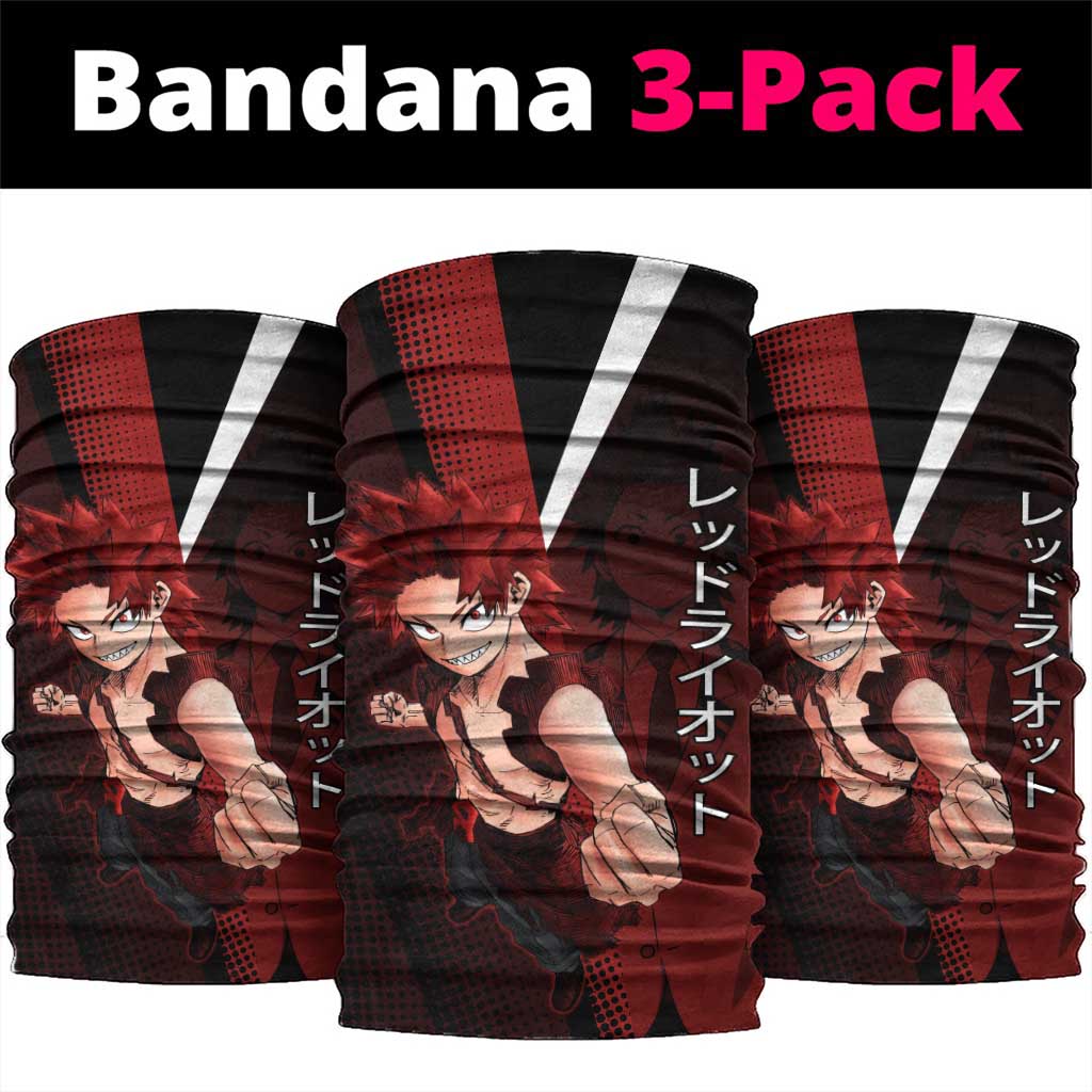 Eijiro Kirishima Red Riot Neck Gaiter Japanese Comic Book Style